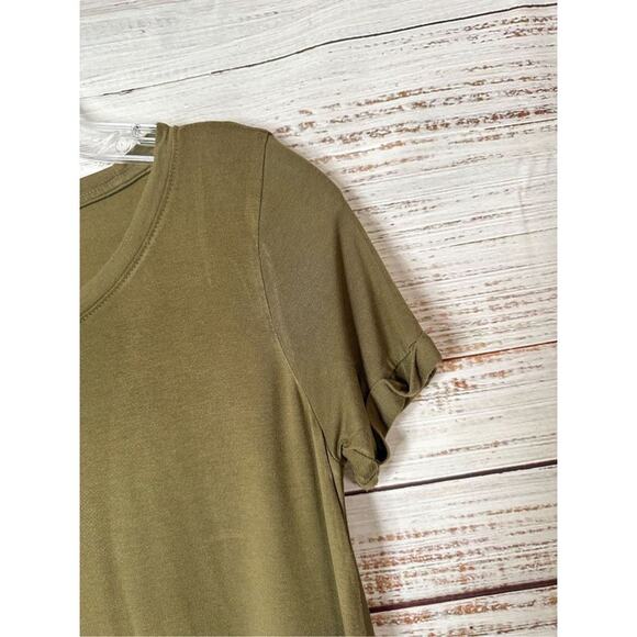 Philosophy Womens Round Neck Short Sleeve High Low Tunic Top Olive Green Size XS - Picture 5 of 11